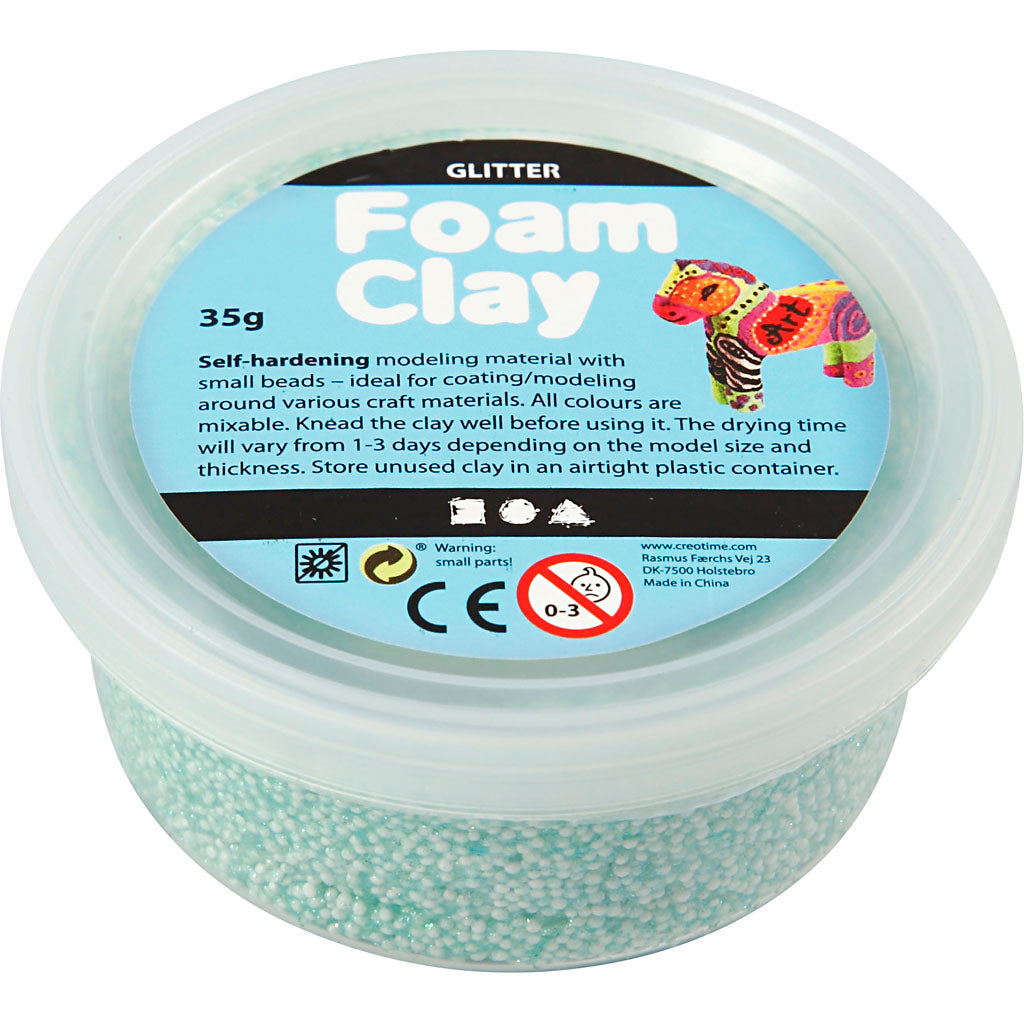 Foam Clay®, glitter, light green, 35 g/ 1 tub
