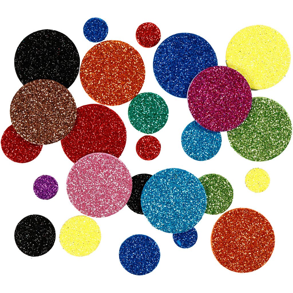 Foam Stickers Circles, dia. 12+20+32 mm, 150 pc