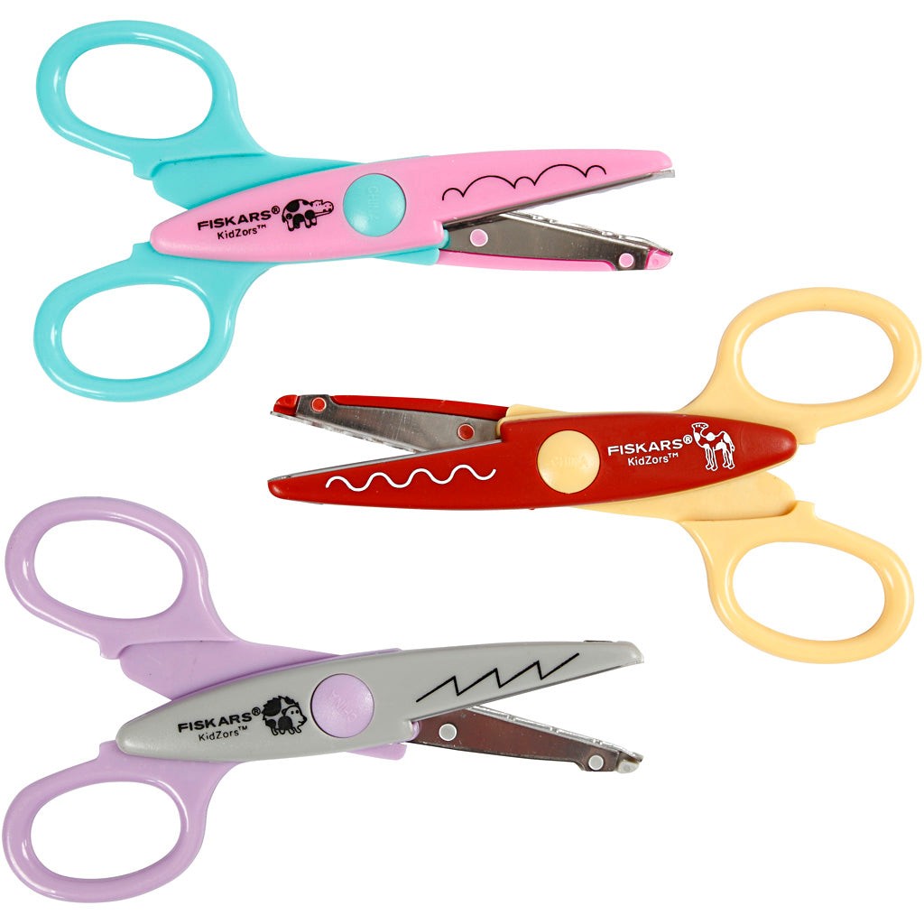 Fiskars Kidzors Paper Edgers, hippo, camel & hedgehog