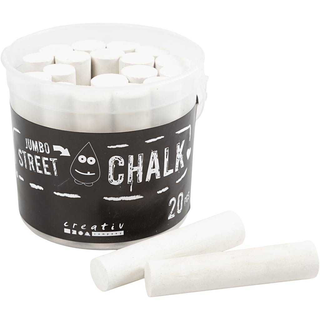 Street Chalk, size 2,5x12 cm, white, 20 pc