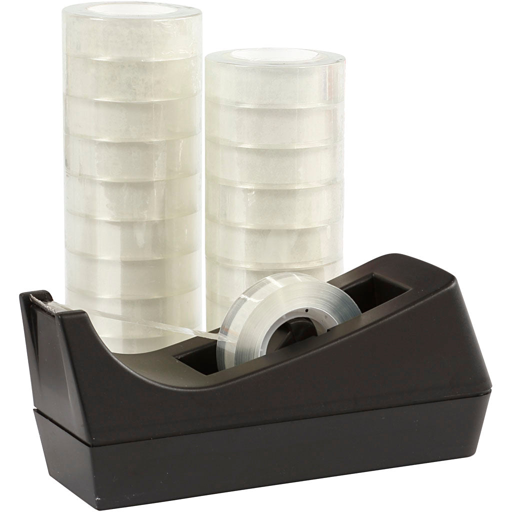 Desk Tape Dispenser and Tape, W: 15 mm