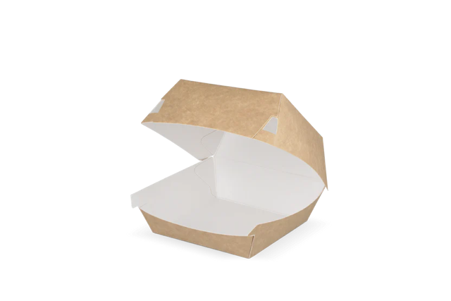 Hamburger Box 9x7x9 cm kraft/White (400 pcs)