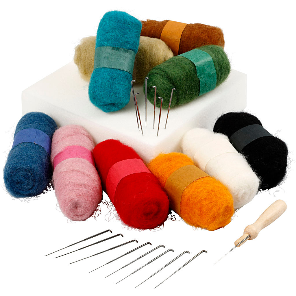 Group Craft Kit Needle Felting, assorted colours