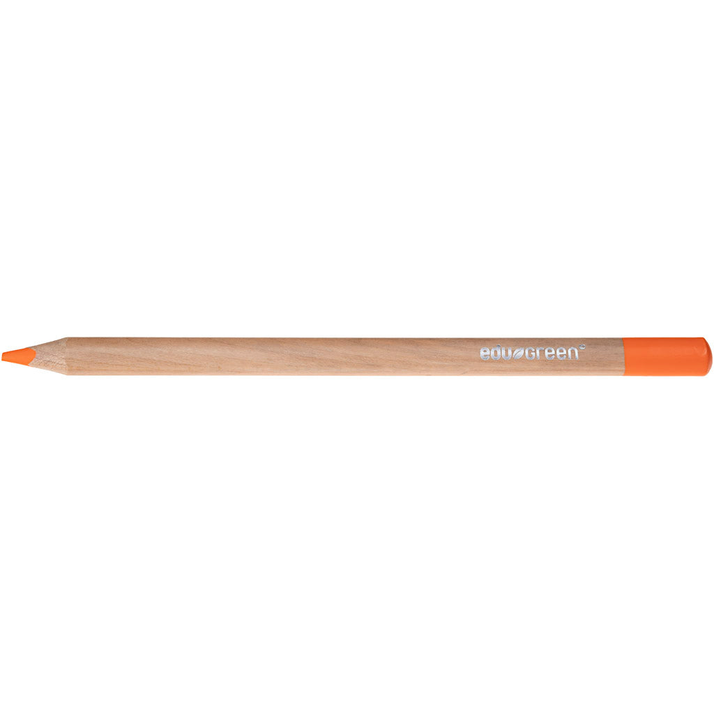Edugreen Jumbo Coloured Pencils, lead 5 mm, orange, 10 pc