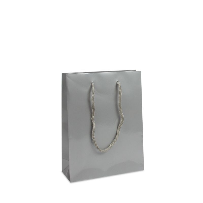 Glossy Carrier Bags 20+8x26cm Silver