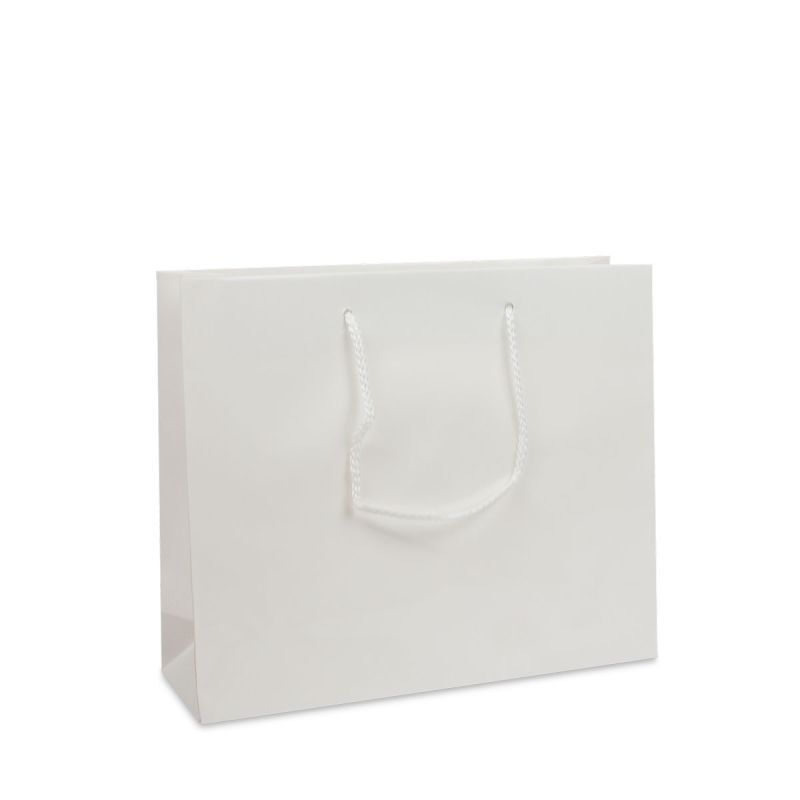 Luxury Carrier Bags Glossy 32+10x27cm White