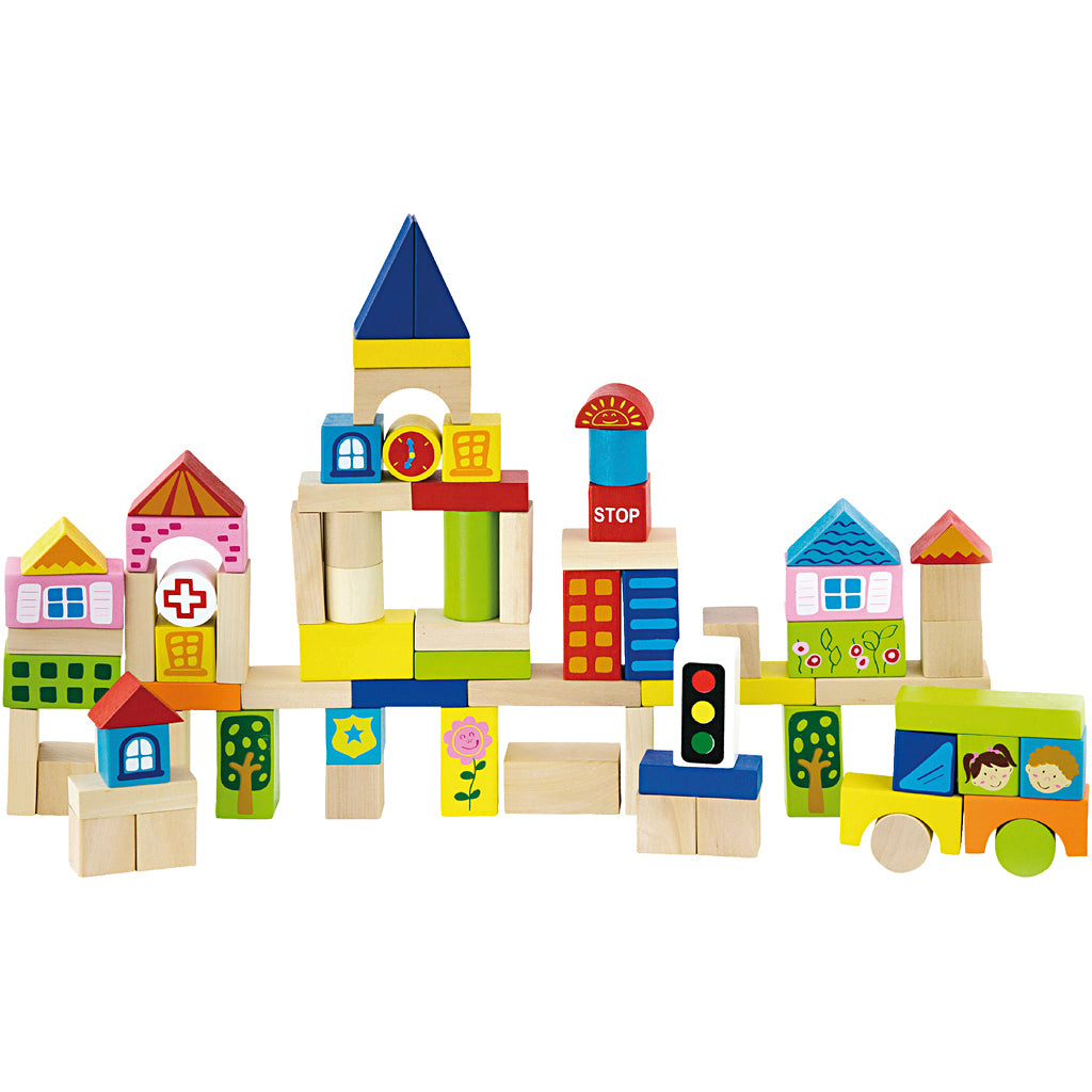 VIGA wooden blocks, size 3 cm, 75 parts/ 1 set