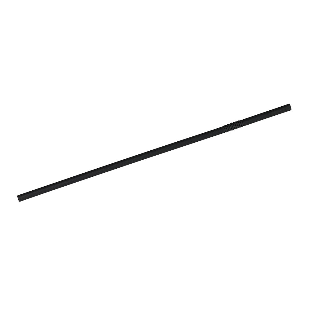Flexible Straws Paper 22 cm, Ø 0.5 cm Black individually packaged (5250 pieces)