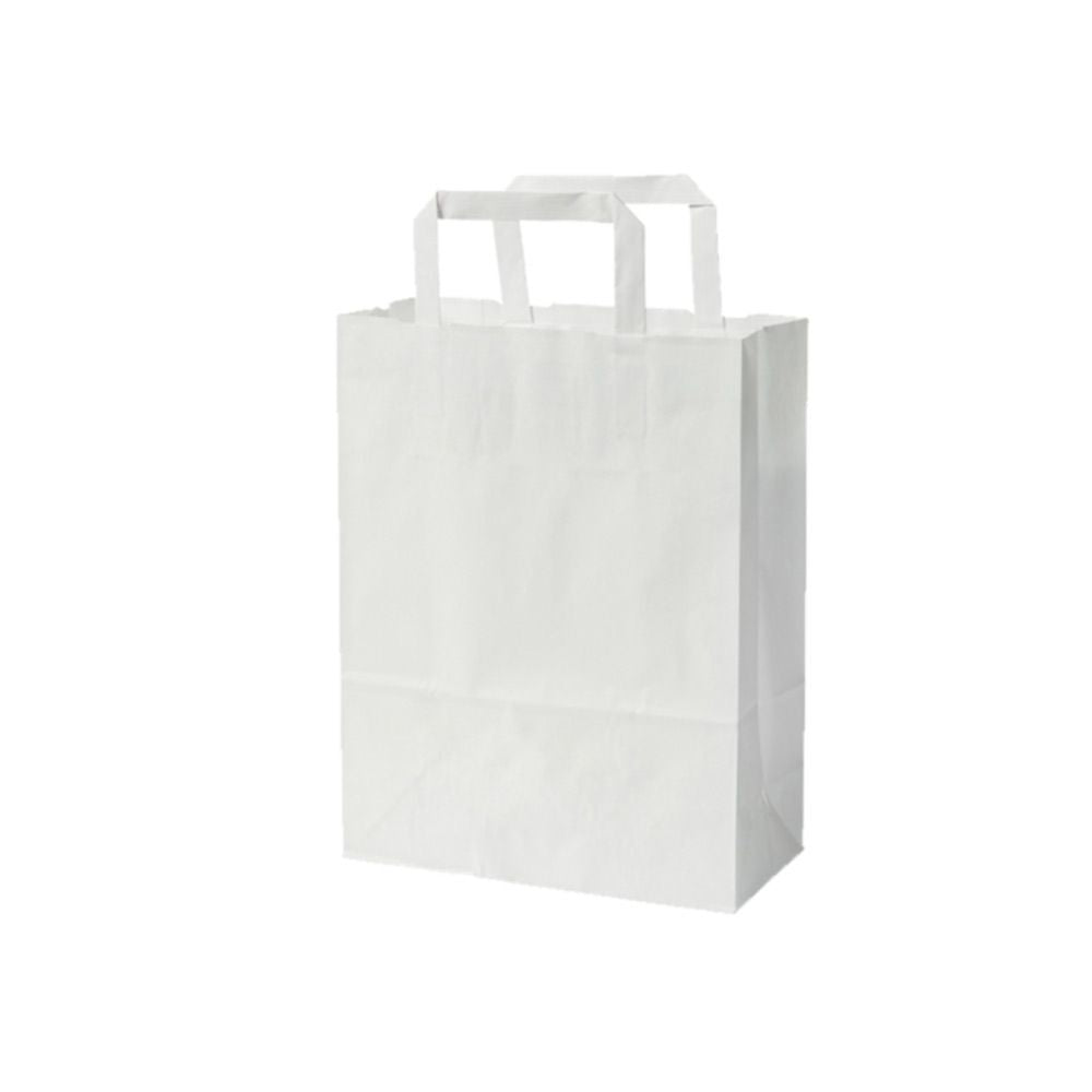 Kraft paper-carrier bags white 22x10x28 cm (250 pieces)