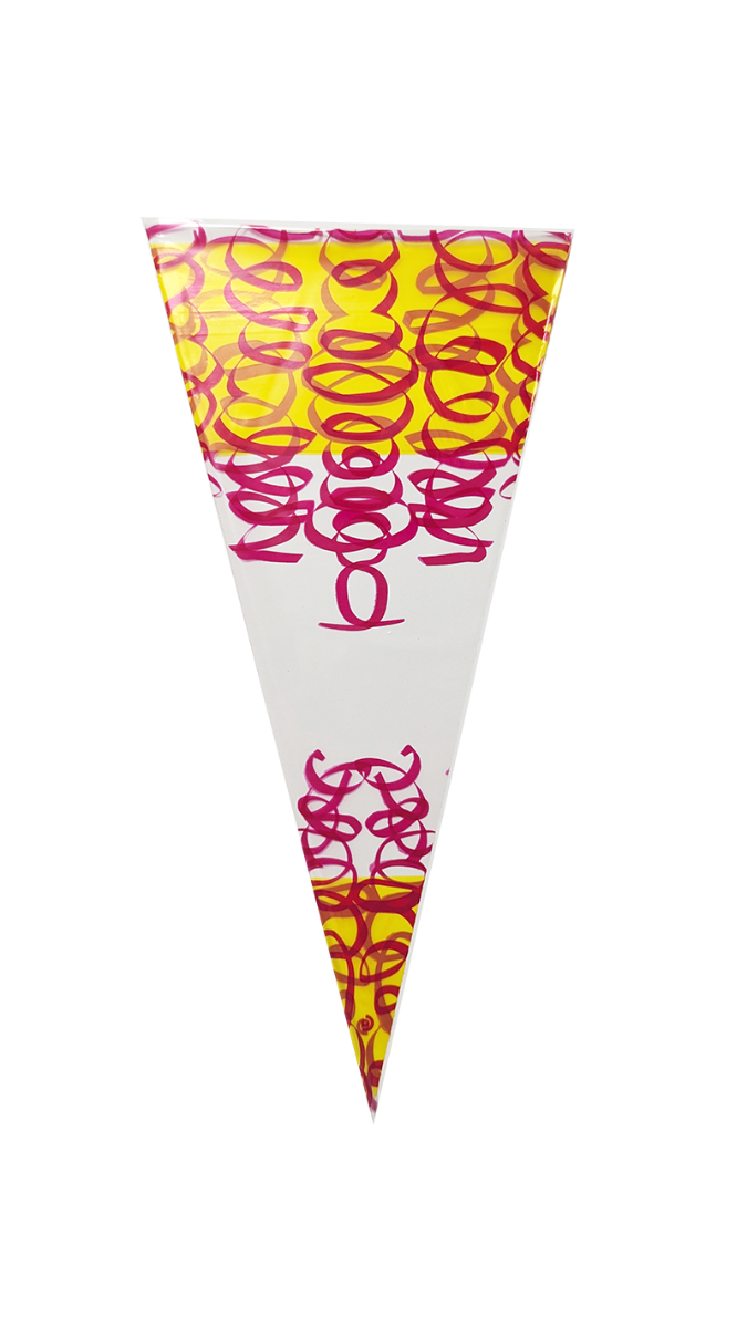 Conical bag 25x46cm 1 pound yellow/red (250 pcs)