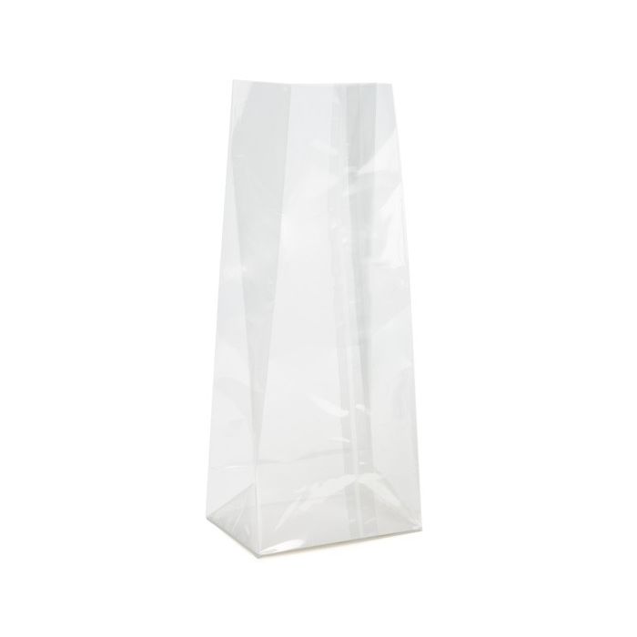 Block Bottom Bags Clear 12.7x7.6x30.5cm with paper insert