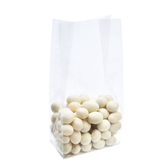 Block Bottom Bags Clear 7.6x5.1x16.5cm with paper insert