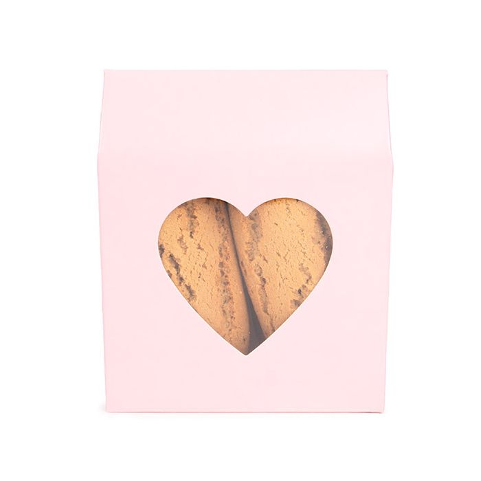 Kraft Gift Boxes Pink with Heart Window 10,5x4,4x13,3 cm