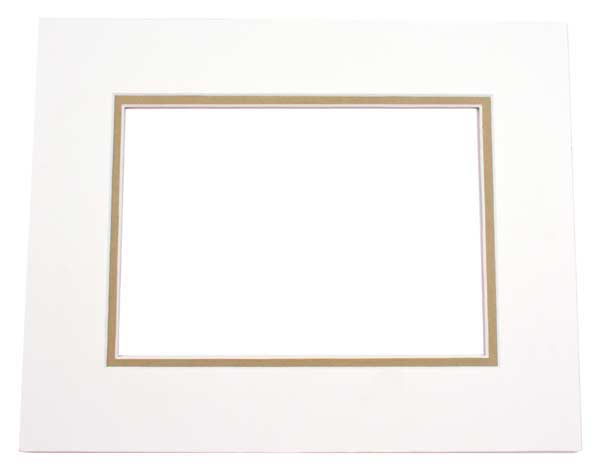 Mount Board Double thick Ivory/Olive Green 27.9x35.6cm with 19.4x24.5cm Window