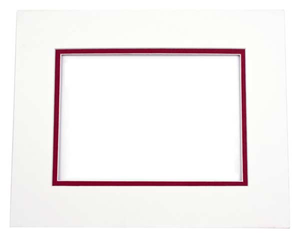 Mount Board Double thick Ivory/Terracotta 27.9x35.6cm with 20.6x27cm Window