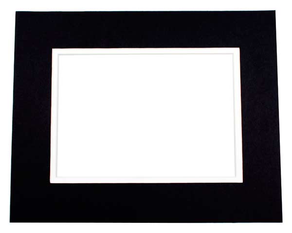 Mount Board Double thick Black/White 12.7x17.8cm with 9.2x14.3cm Window