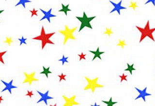 Printed Bags Coloured Stars 10.2x6.4x24.1cm with side gusset