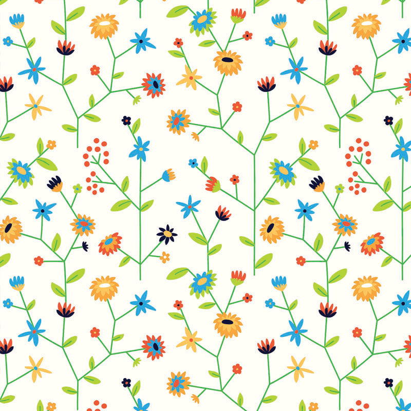 Wrapping paper of grass on a roll Flowers 30cm wide (1 pc.)
