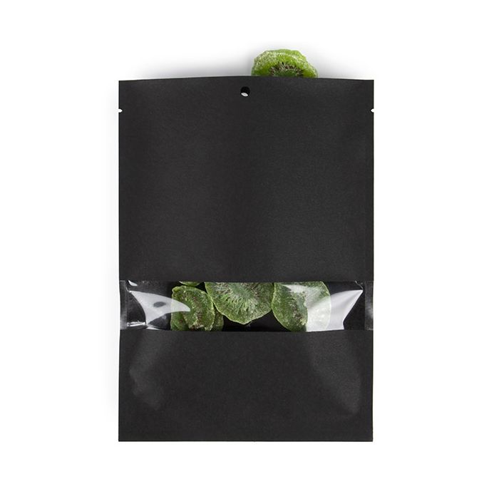 Kraft Bags Black Eco-fiendly 15,2x22,9 cm Sealable With Window