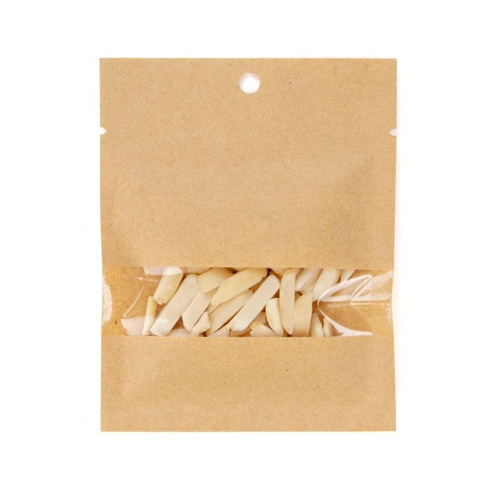 Kraft Bags Compostable 8.5x10.5cm with Window and Sealable