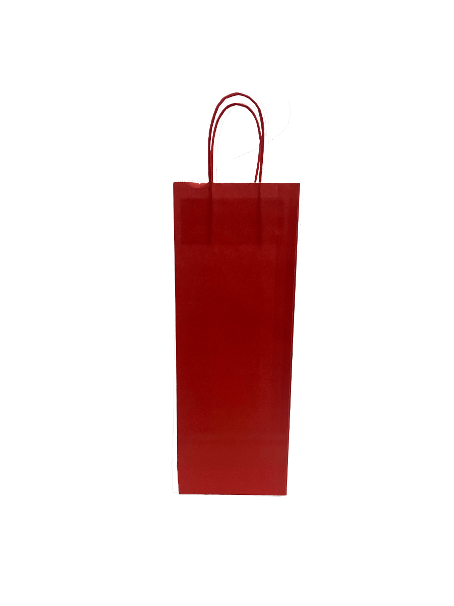 Carrier Bags for Bottles Red 14x8x39cm Kraft 110 g/m
