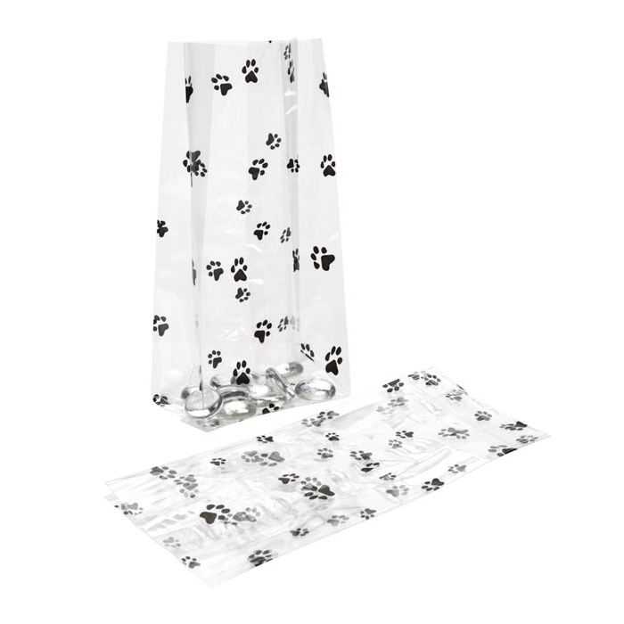 Printed Bags Paws 8.9x5.1x19.1cm with side gusset