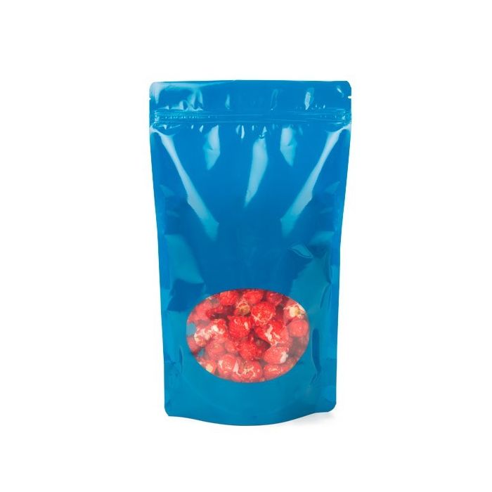 Stand Up Pouches Blue with oval Window 17x9x28.5cm | 340 grams