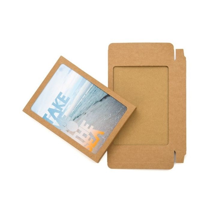 Kraft Gift Boxes 12.4x2.2x16.8cm Window Cut out