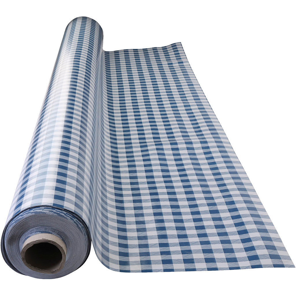 Wachstuch, Karo, B 140 cm, Blau, Weiß, 20 m/ 1 Rolle [HOB-805590]