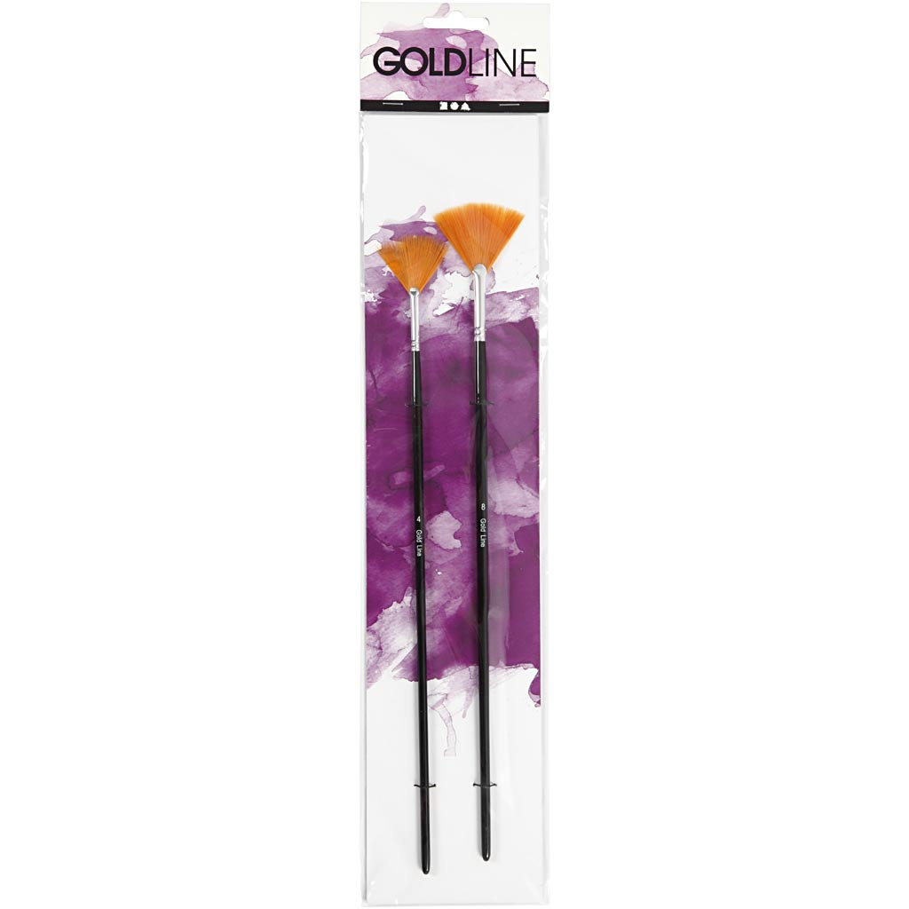 Gold Line Pinsel, Nr. 4+8, L 29-30 cm, B 2-3 mm, Fächer, 2 Stk/ 1 Pck [HOB-100279]