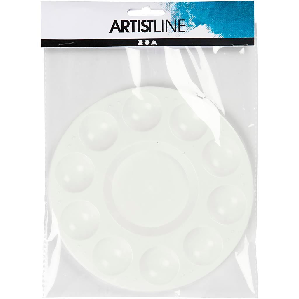Palette , Round palette with 11 wells, dia. 17 cm, white, 10 pc