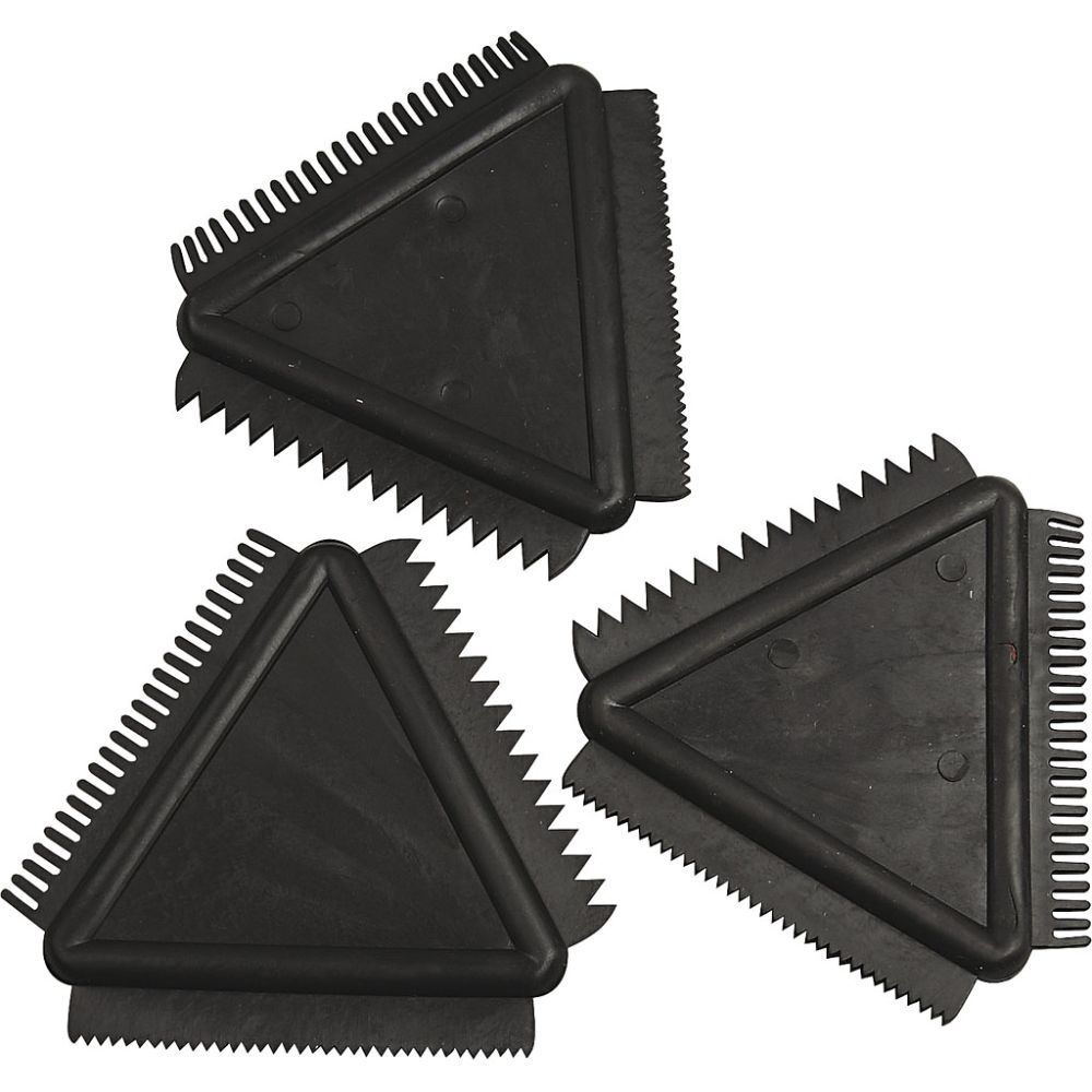 Struktur-Werkzeug, Größe 9 cm, Schwarz, 3 Stk/ 1 Pck [HOB-10464]