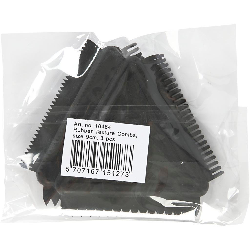 Struktur-Werkzeug, Größe 9 cm, Schwarz, 3 Stk/ 1 Pck [HOB-10464]