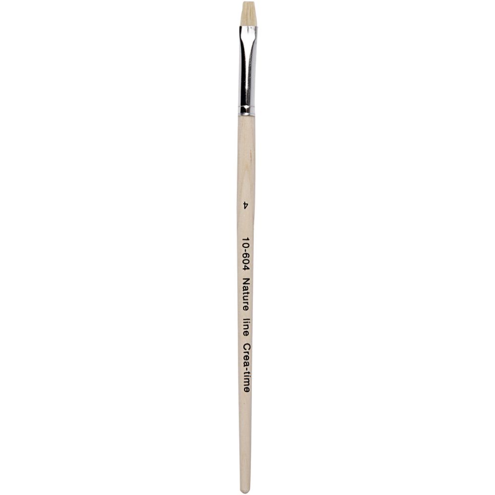 Nature Line Pinsel, Nr. 4, L 18,5 cm, B 7 mm, Kurzer Griff, 12 Stk/ 1 Pck [HOB-10604]