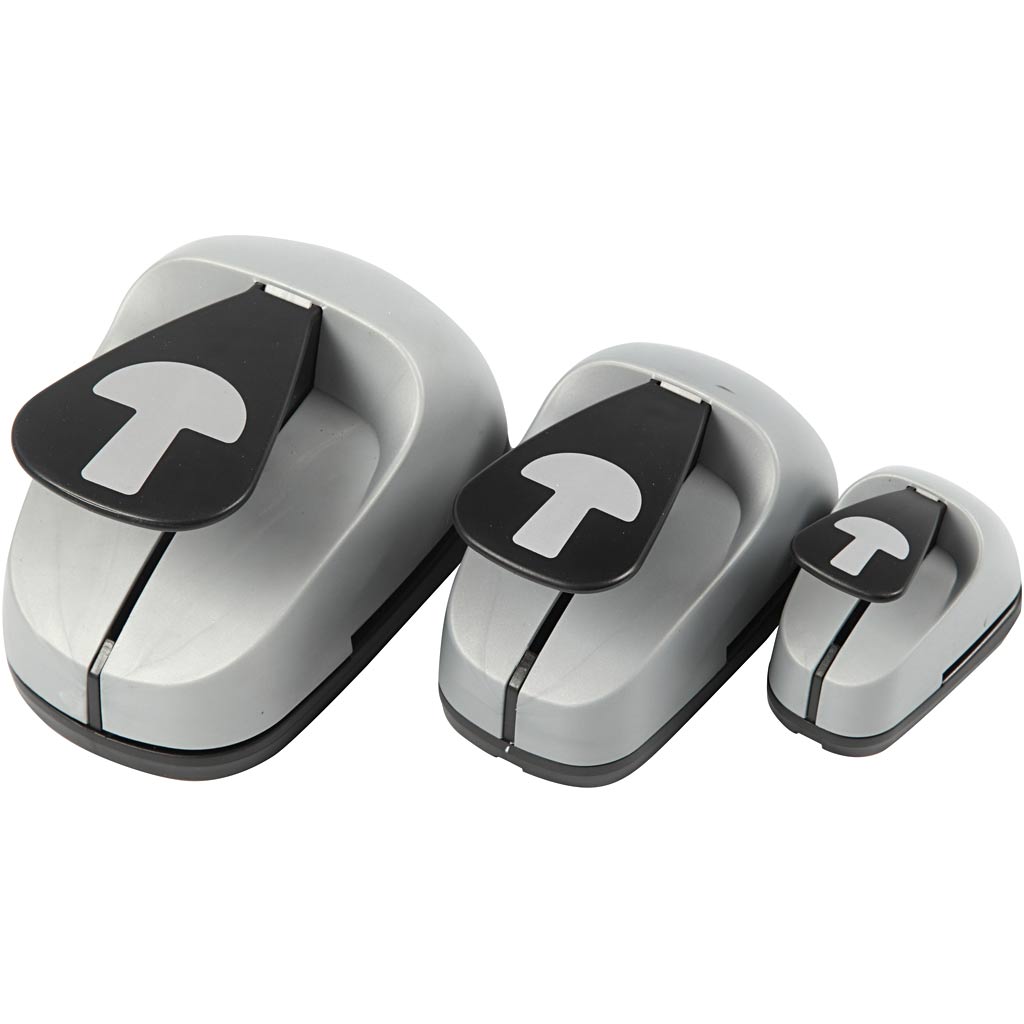 Craft Punch Set, mushroom, size 25+50+75 mm