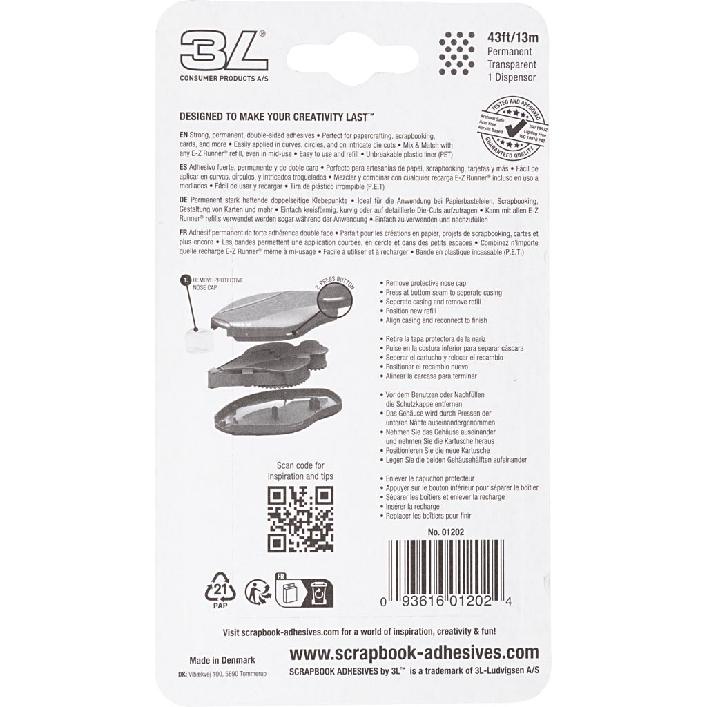 E-Z Runner®, Punkte, permanent, B 8 mm, 13 m/ 1 Rolle [HOB-11557]