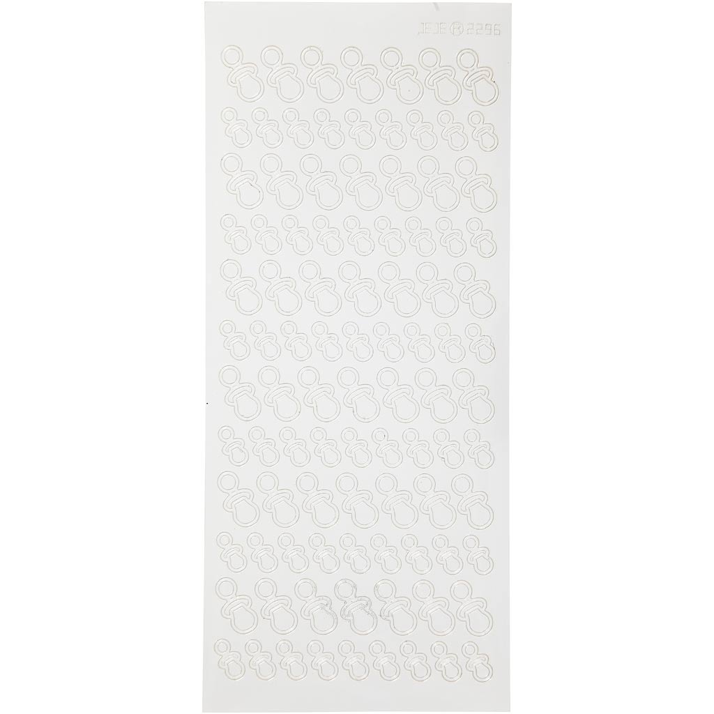 Stickers, dummies, sheet 10x23 cm, white, 1 sheet