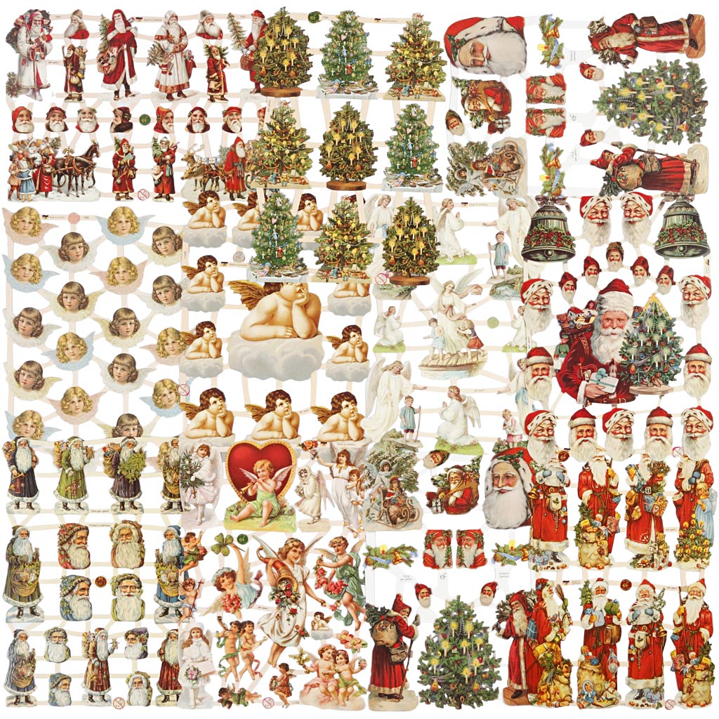 Vintage Die-Cuts, christmas, sheet 16,5x23,5 cm, 30 sheet