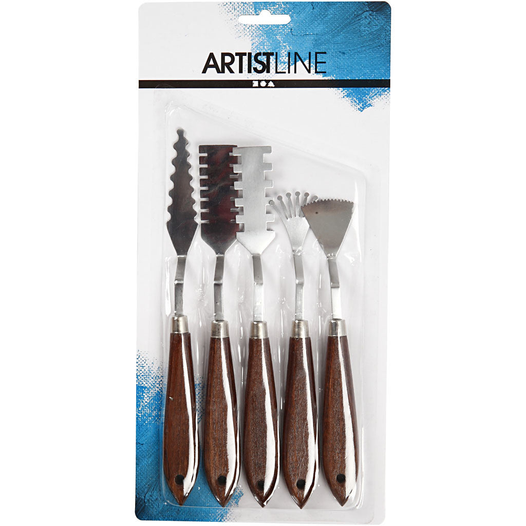 Palettmesser-Set, L 17-21 cm, B 2-3 cm, 5 Stk/ 1 Pck [HOB-10313]