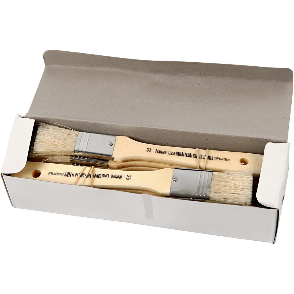 Lackierpinsel, L 18,5 cm, B 25 mm, Flach, 12 Stk/ 1 Pck [HOB-10425]