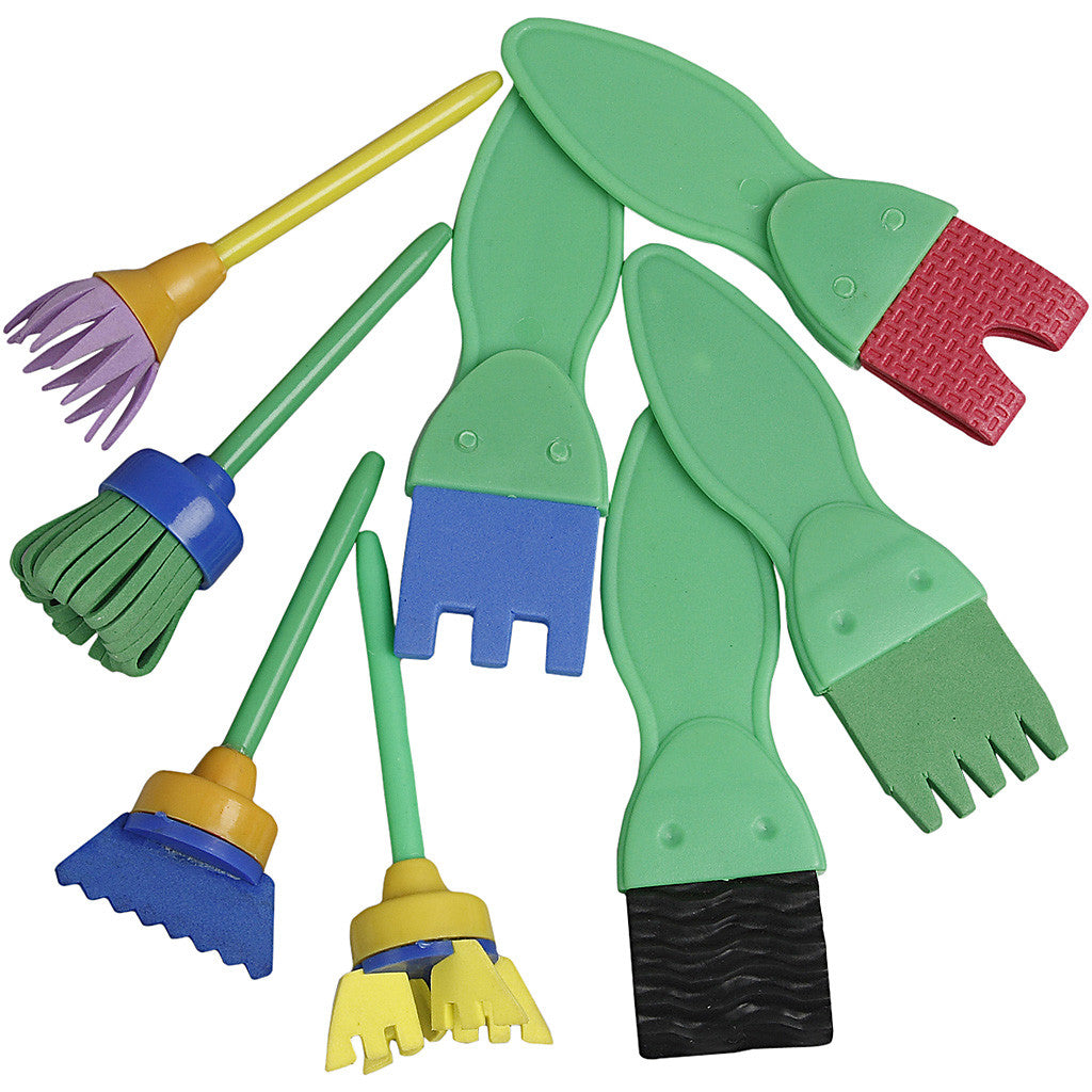 Moosgummi-Strukturpinsel, L 11-13 cm, B 30-45 mm, 24 Stk/ 1 Pck [HOB-10454]