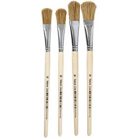 Lackierpinsel, Nr. 10+16, L 13-18 mm, B 13-17 cm, Flach, 4 Stk/ 1 Pck [HOB-10483]