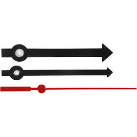 Uhrzeiger, Lochgröße 4+6 mm, Schwarz, 1 Set [HOB-13007]