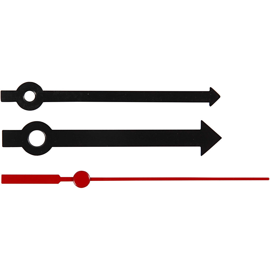 Uhrzeiger, Lochgröße 4+6 mm, Schwarz, 1 Set [HOB-13007]