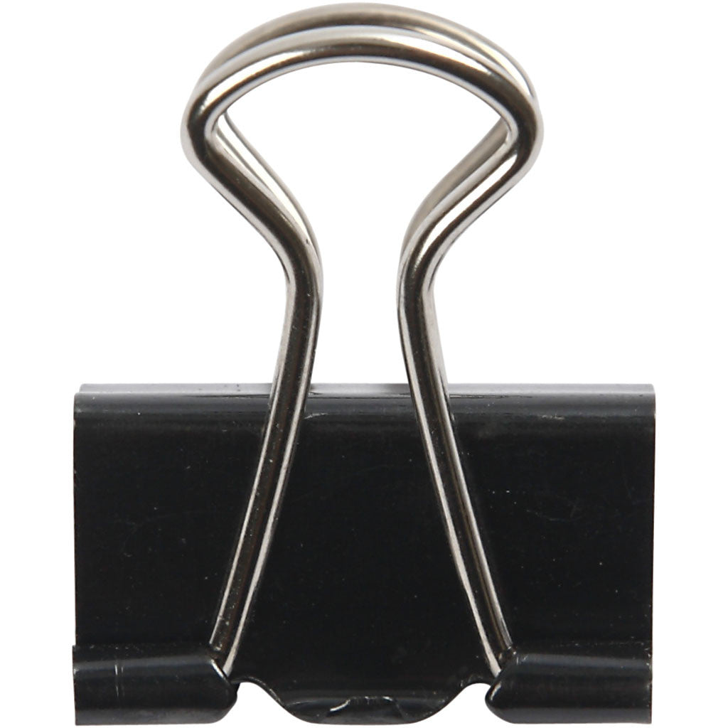 Foldback Klammer, B 19 mm, Schwarz, 40 Stk/ 1 Pck [HOB-14208]