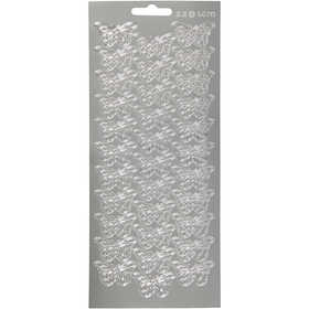 Sticker, Schmetterlinge, Blatt 10x23 cm, Silber, 1 Bl. [HOB-170011]