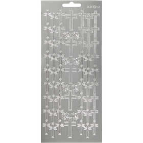 Sticker, Kreuze, Blatt 10x23 cm, Silber, 1 Bl. [HOB-170013]
