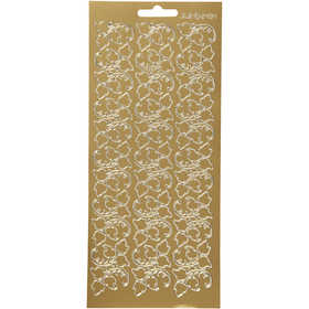 Sticker, Blätter, Blatt 10x23 cm, Gold, 1 Bl. [HOB-170101]