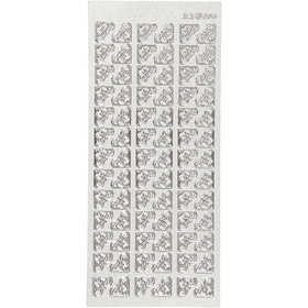 Sticker, Ecken, Blatt 10x23 cm, Silber, 1 Bl. [HOB-170120]