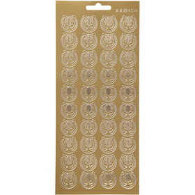 Sticker, Leier, Blatt 10x23 cm, Gold, 1 Bl. [HOB-170211]